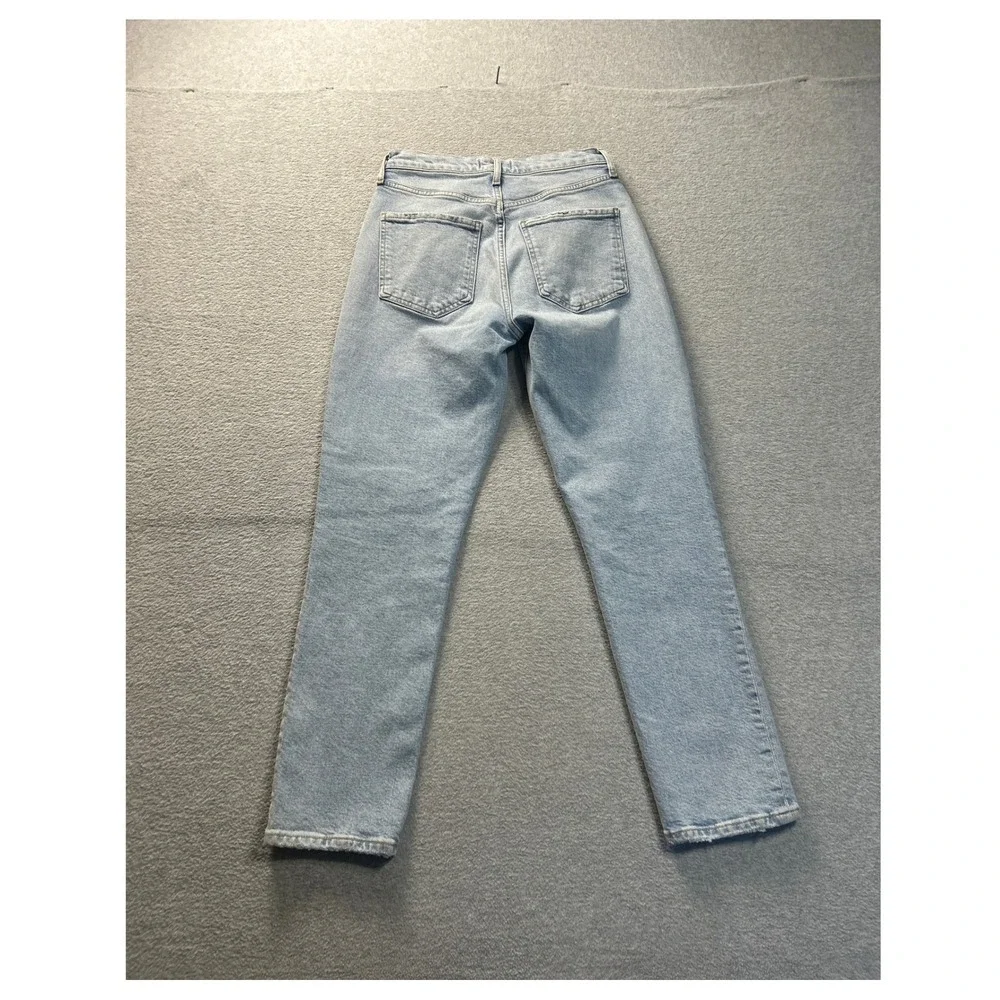 AGOLDE High Rise Straight Leg Jeans Womens Size 25 Light Wash Blue Premium Denim